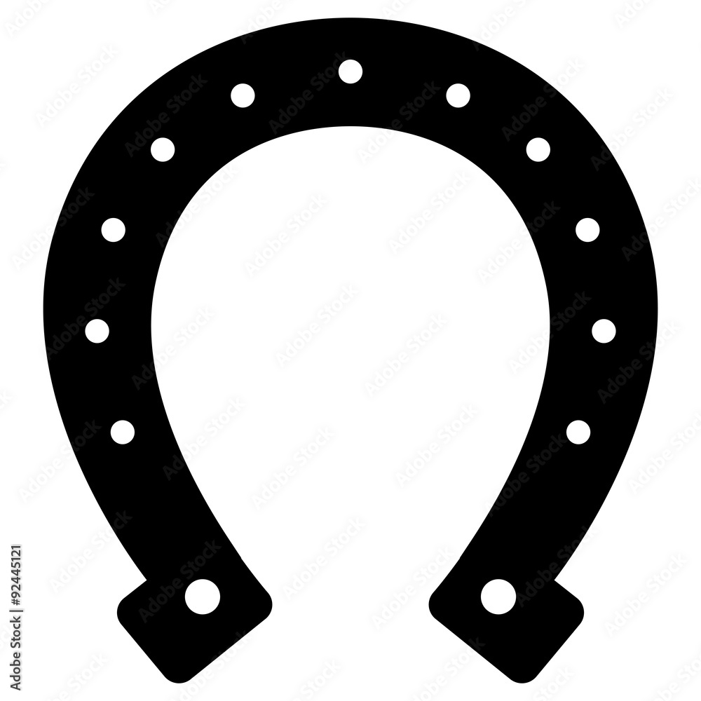 Hufeisen, Icon, schwarz-weiß, Vektor, freigestellt Hufeisen, Icon, schwarz-weiß, Vektor, freigestellt