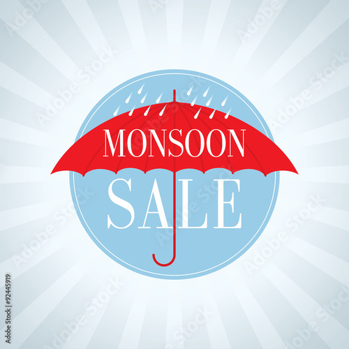 Monsoon offer and sale banner, flyer or poster.