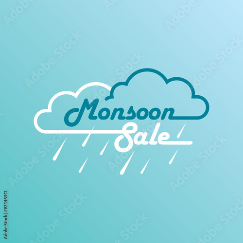 Monsoon offer and sale banner, flyer or poster.
