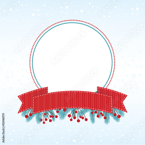 Wintry Banner and Frame with Fir Twigs
