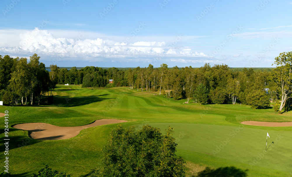 natural landscape with golf field or course view