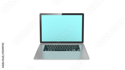 isolated laptop with  blue screen, 3 animation set