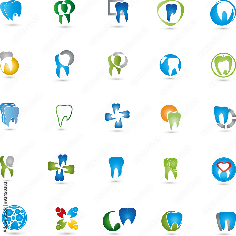 Zähne Logos Sammlung, Zahn, Zahnarzt