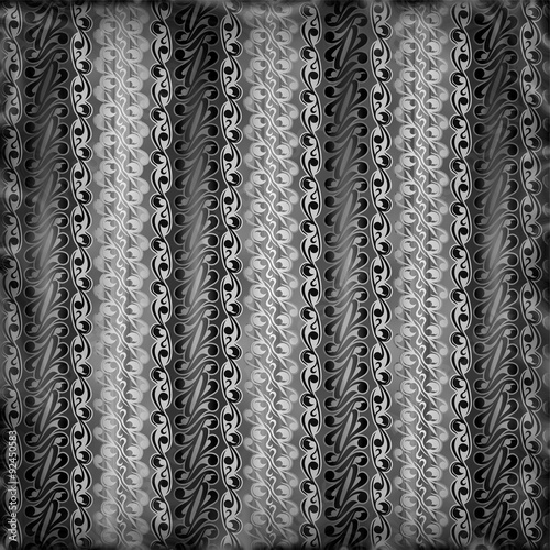 Wallpaper Batik on Black and Silver Parang