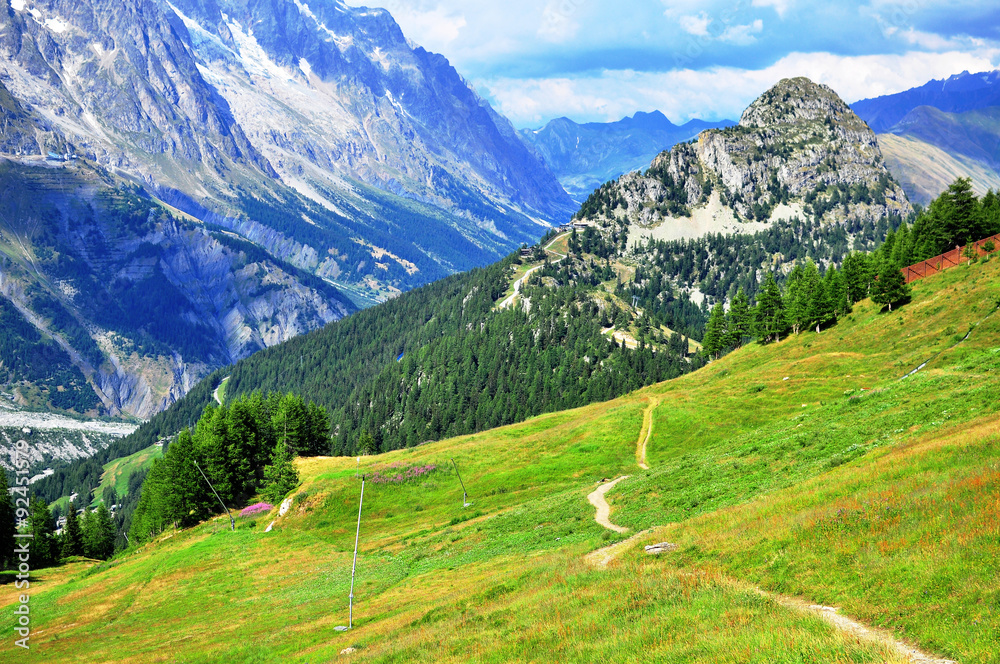 Winding road in Alps