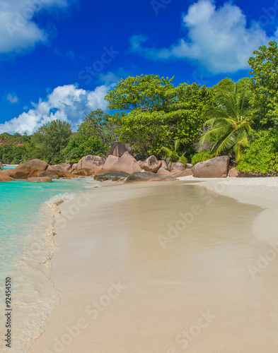 Anse Lazio - Paradise beach in Seychelles  tropical island Praslin