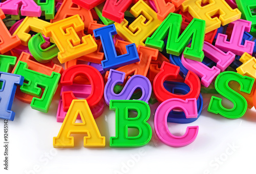 Plastic colored alphabet letters ABC