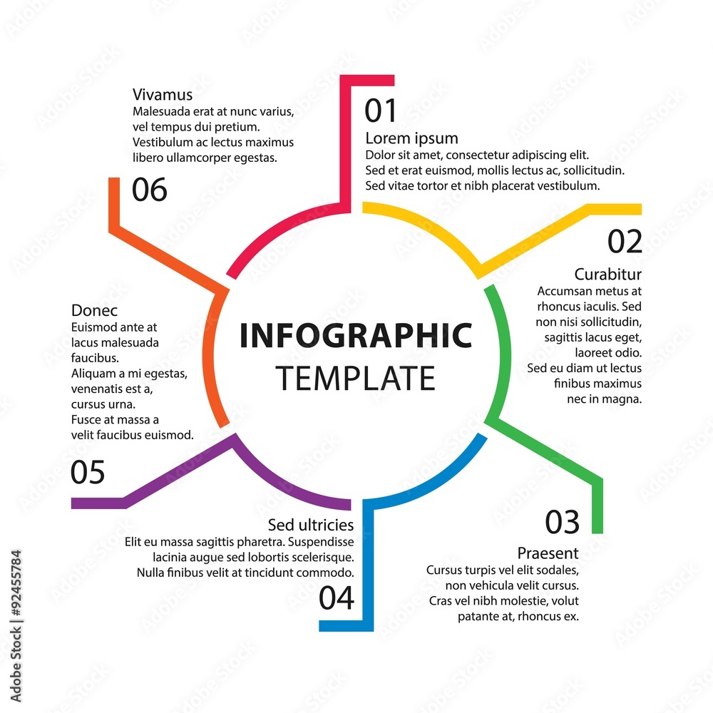 Infographic template. Report templates. 6 steps, processes, opti Infographic template. Report templates. 6 steps, processes, opti