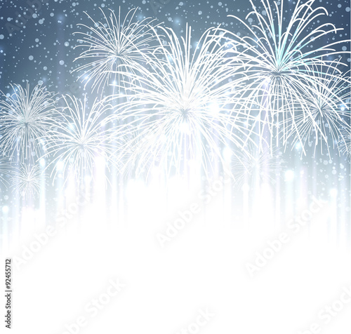 Festive xmas firework background.