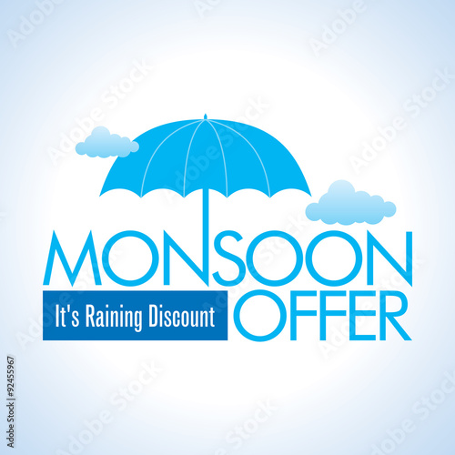 Monsoon offer and sale banner, offer or poster.