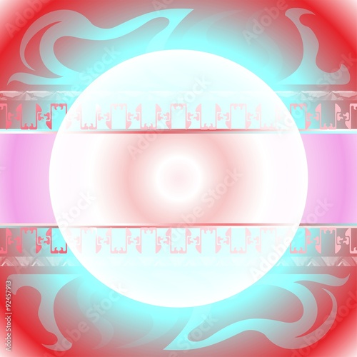 white circle cover with red tosca abstract