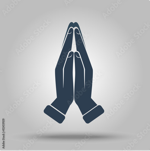 Icon prayer  on a gray background