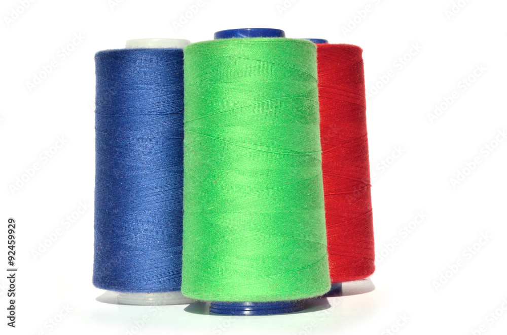 Green blue and red thread Green blue and red thread