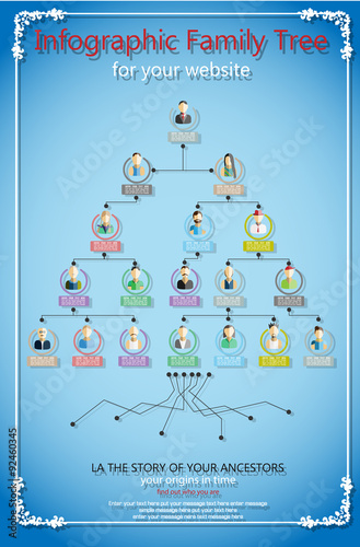 INFOGRAPHIC FAMILY TREE FLAT STYLE