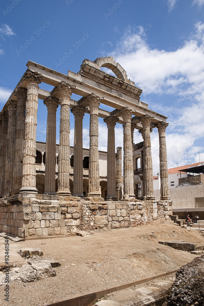 templo romano de Diana en la ciudad de Mérida, España