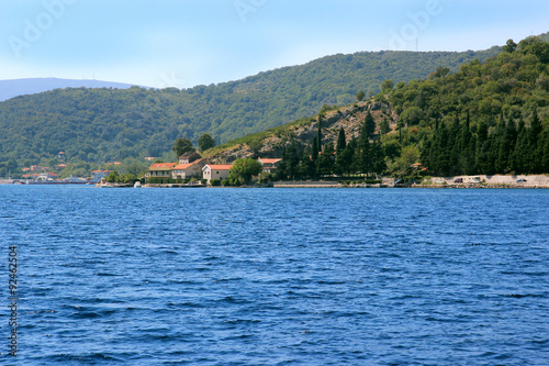 Kotor bay, Montenegro. Adriatic sea. Sea view. Mountains view