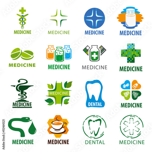 large set of vector logos for medicine