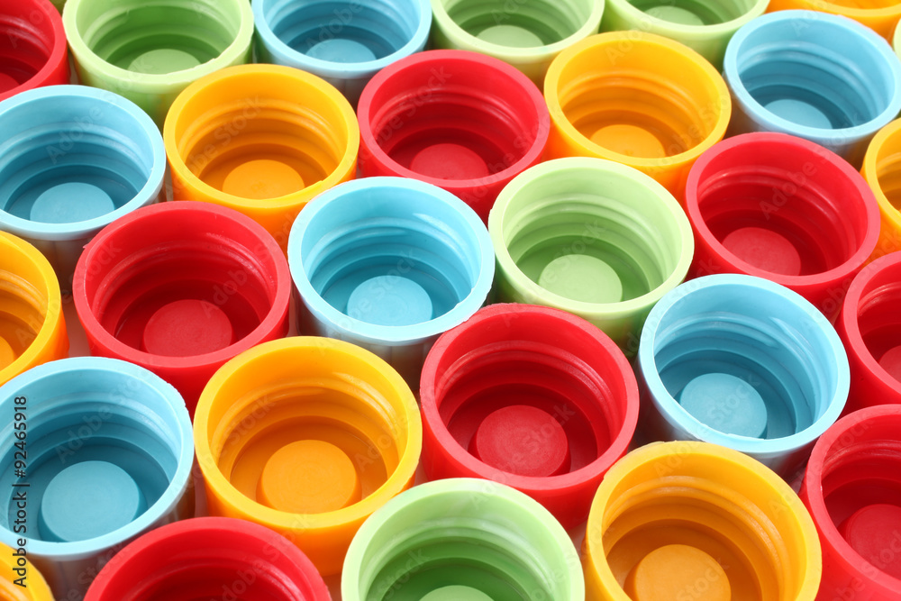 Colorful plastic bottle caps Colorful plastic bottle caps