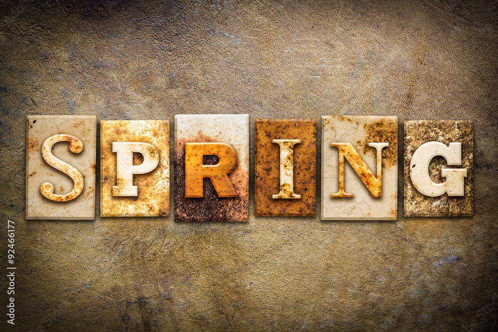 Fototapeta premium Spring Concept Letterpress Leather Theme