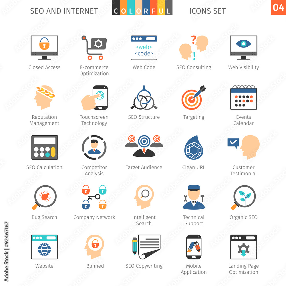 SEO Colorful Icon Set 04 SEO Colorful Icon Set 04