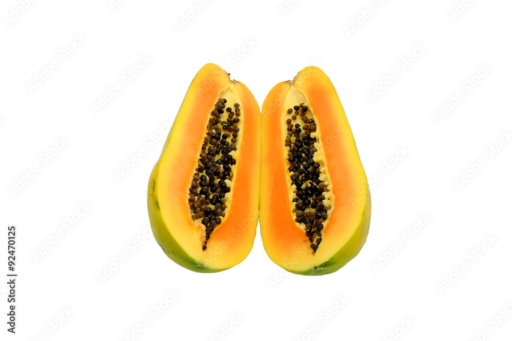 Fresh papaya isolated on a white background. Fresh papaya isolated on a white background.