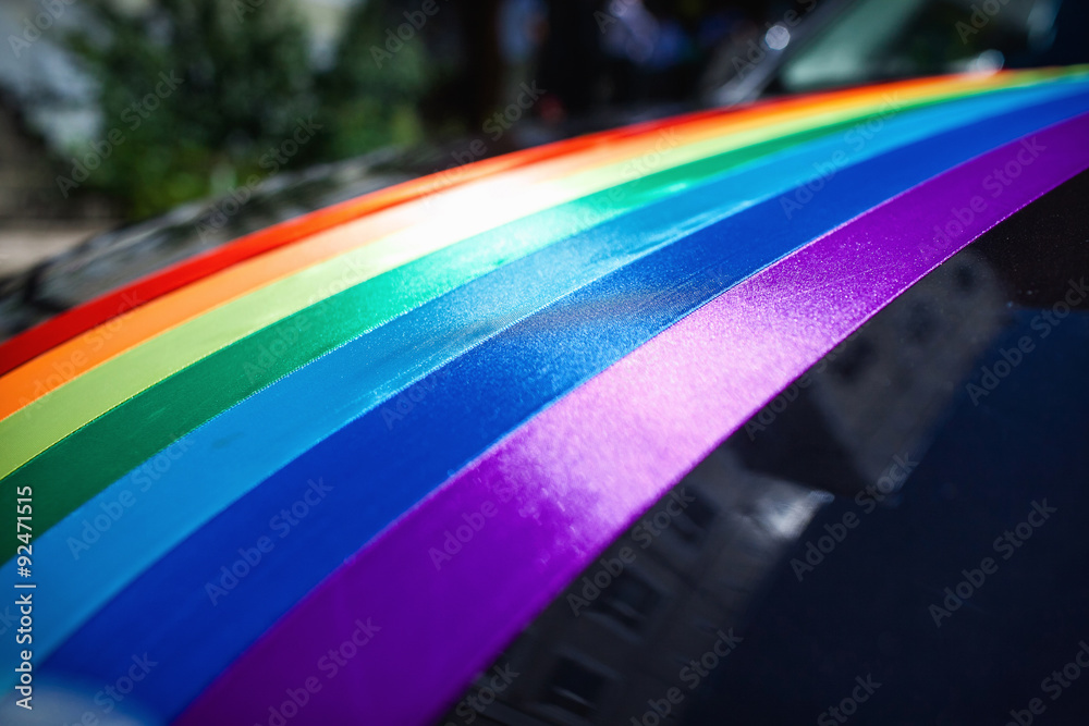 Fototapeta premium Wedding car decoration