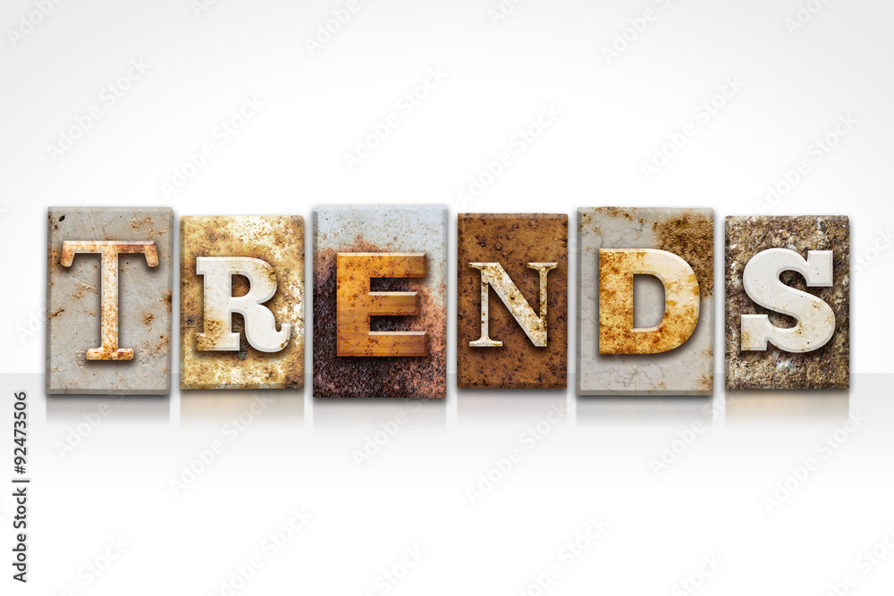 Trends Letterpress Concept Isolated on White