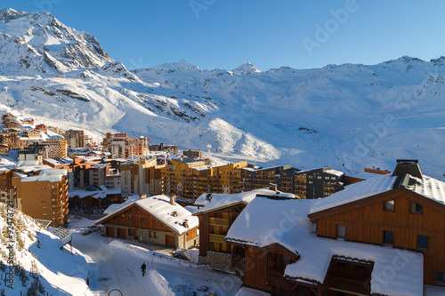 view of the Val Thorens ski resort of Three Valleys , France