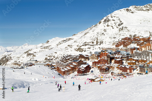 view of the Val Thorens ski resort of Three Valleys , France photo