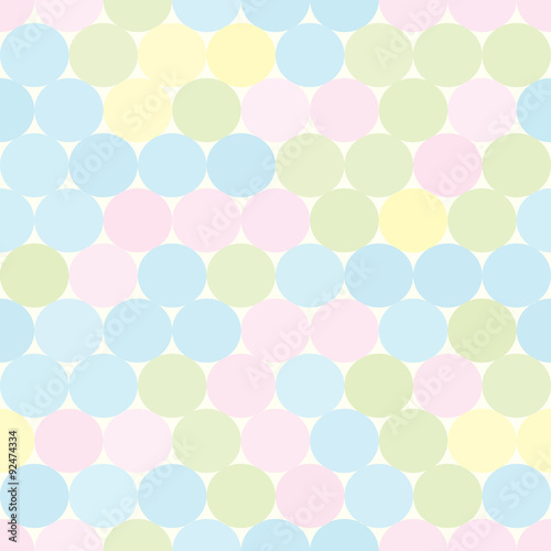 Soft colored seamless pattern with circles. Abstract geometrical background. 