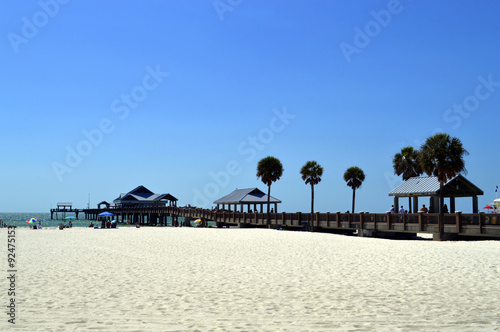 Pier 60 Clearwater Beach Florida, USA - May 12, 2015: tourists on the beach enjoying the sun