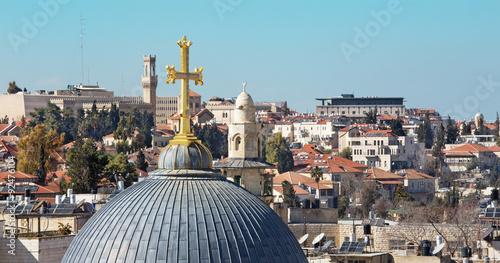 Jerusalem - Outlook over upola on the Church of Holy Sepulchre.