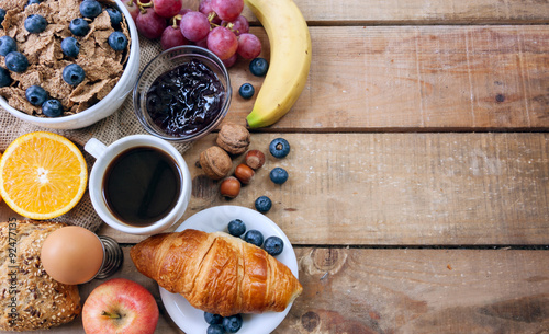 continental breakfast - food with background