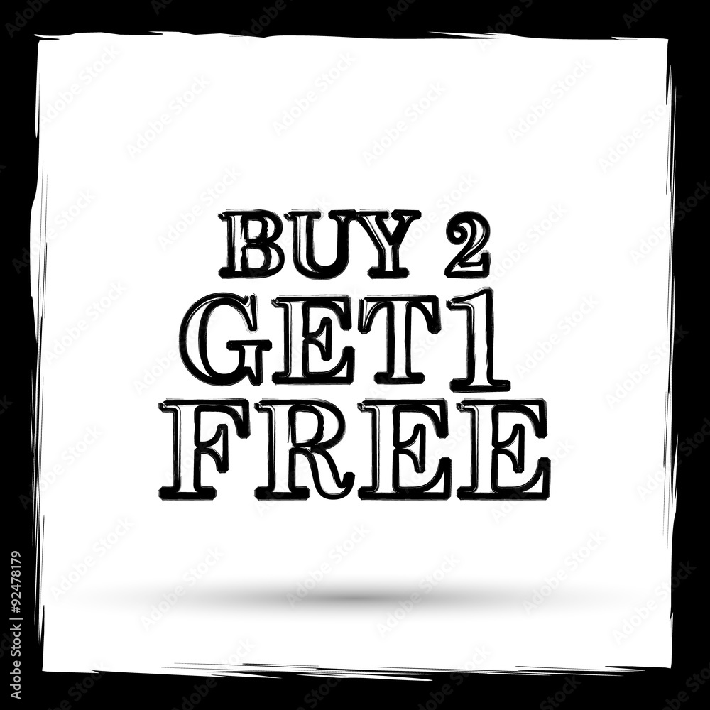 Plakat Buy 2 get 1 free offer icon
