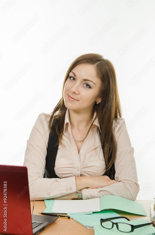 Portrait of a teacher at the workplace Portrait of a teacher at the workplace