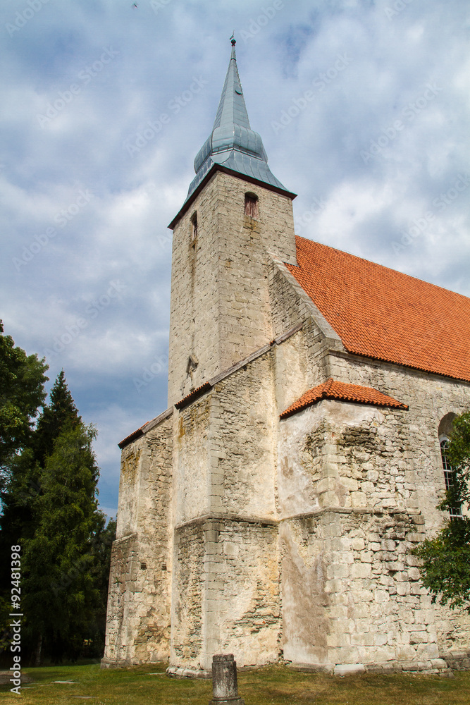 Old catholic stone church Estonia Saaremaa