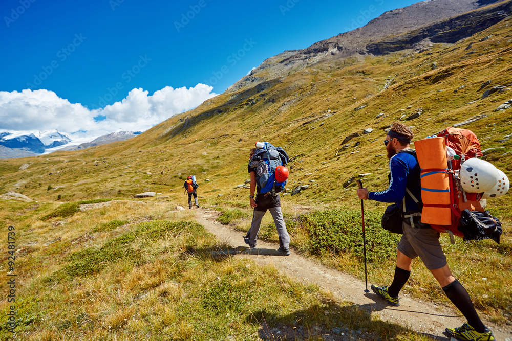 Fototapeta premium hikers in the mountains