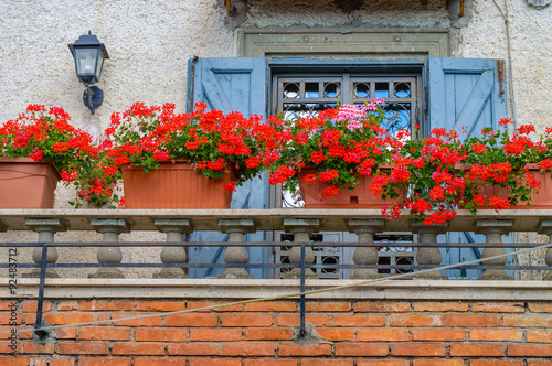 Cute mediterranean balcony with flowers