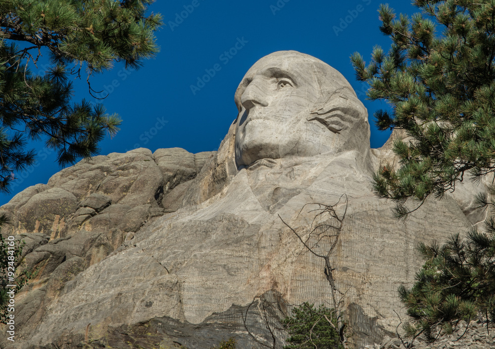 Obraz premium Carving of President George Washington at Mount Rushmore near Rapid City, South Dakota