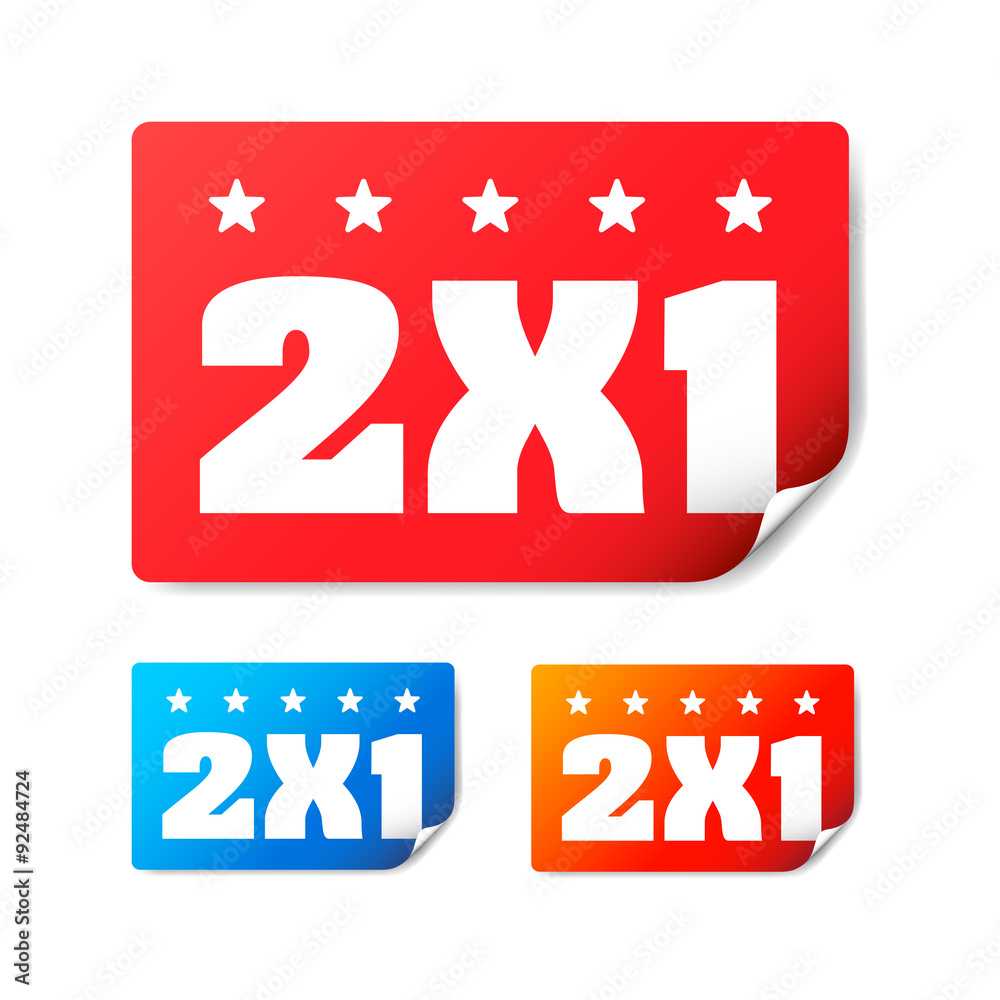 2x1 Stickers vector de Stock | Adobe Stock