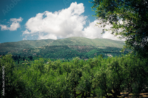 beautiful view of the mountains of Greece