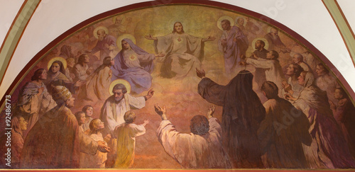 Vienna - Heart of Jesus Christ with the saints in - Herz Jesu Kirche  photo