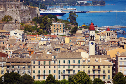 Aerial view from Old fortress on the city with New Fortress, Ke