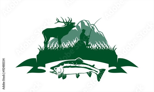 fishing and hunting vector image