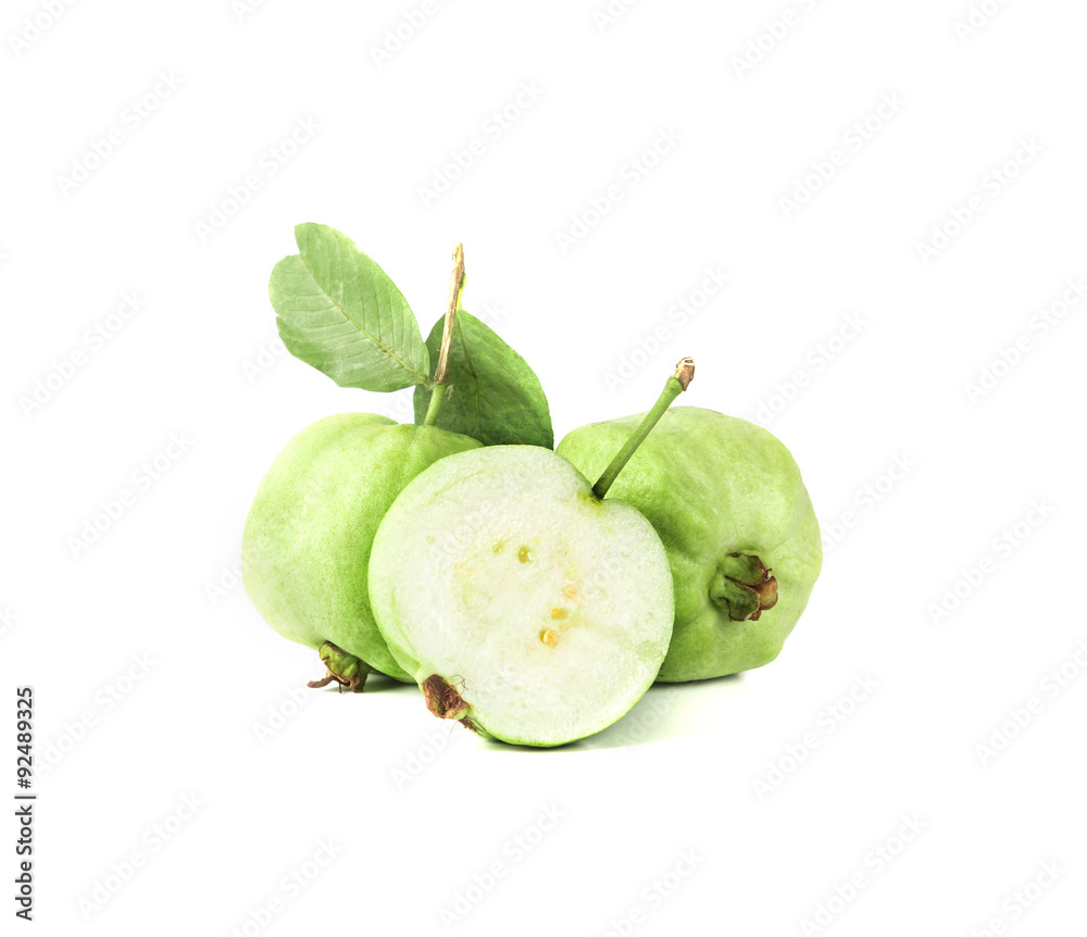 Fresh green Guava fruit on white background Fresh green Guava fruit on white background