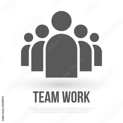 Group of People Business Vector Icon. Team Work Flat Icon for yo