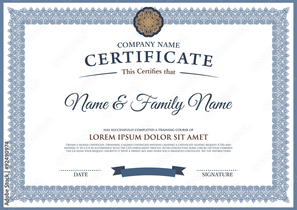 Vector certificate template.