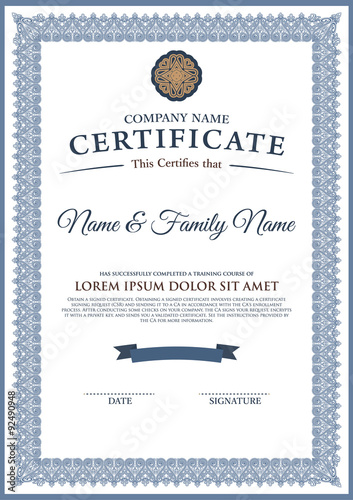 Vector certificate template.