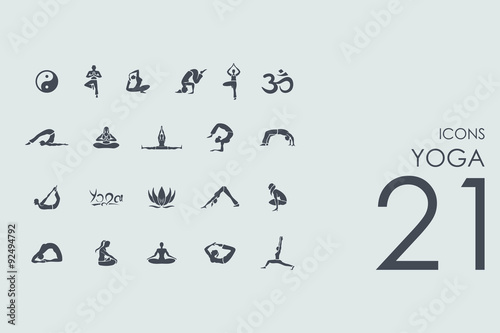 Set of yoga icons