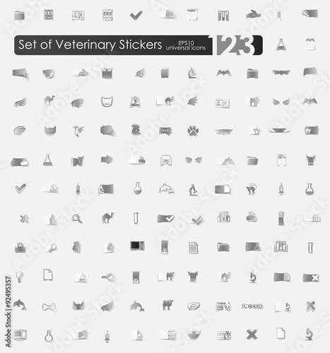 Set of veterinary stickers